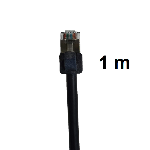 Cable-Patch-Outdoor-1M-BK | 1m Short boot, Grounded, External CAT5e, FTP