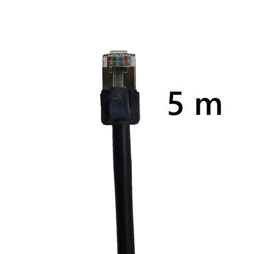 Cable-Patch-Outdoor-5M-BK | 5m Short boot, Grounded, External CAT5e, FTP
