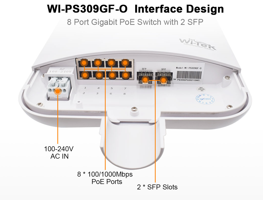 WI-PS309GF-O | Outdoor PoE Switch | 10-Port | 120W
