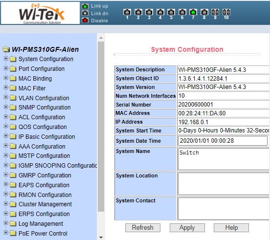 WI-PMS310GF-ALIEN | 8 x GbE 24/48V Managed PoE Switch