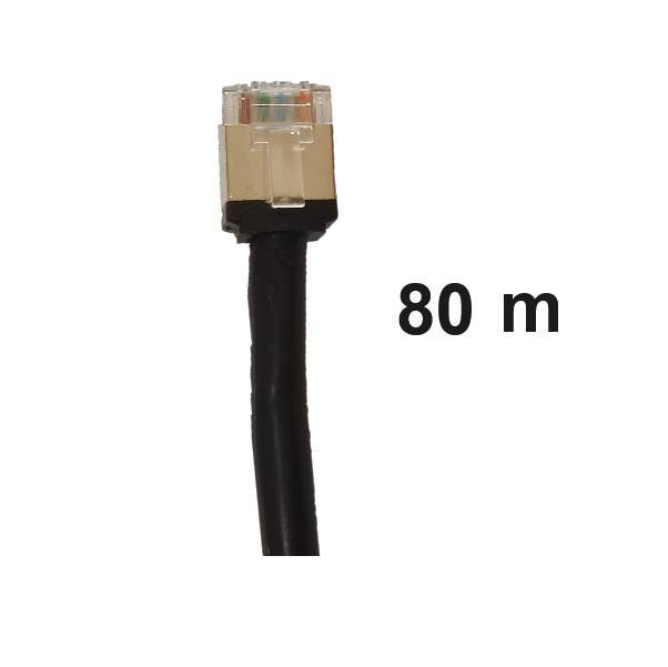 Cable-Patch-Outdoor-80M-BK | 80m Short boot, Grounded, External CAT5e, FTP